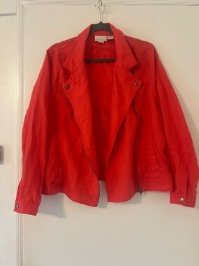 Cynthia Rowley Red Lightweight Linen jacket size XL (Z114)